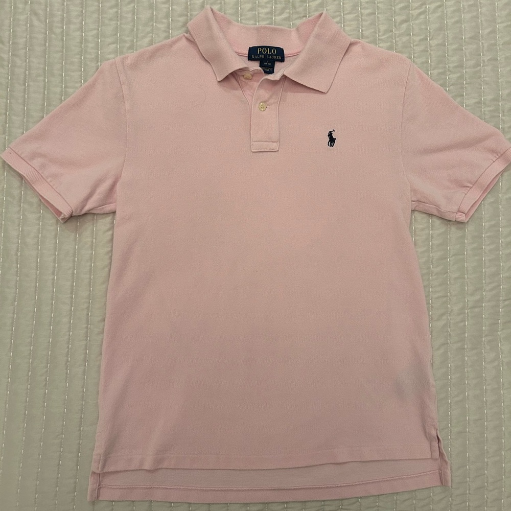 Ralph Lauren Boys light pink, short sleeve Polo shirt